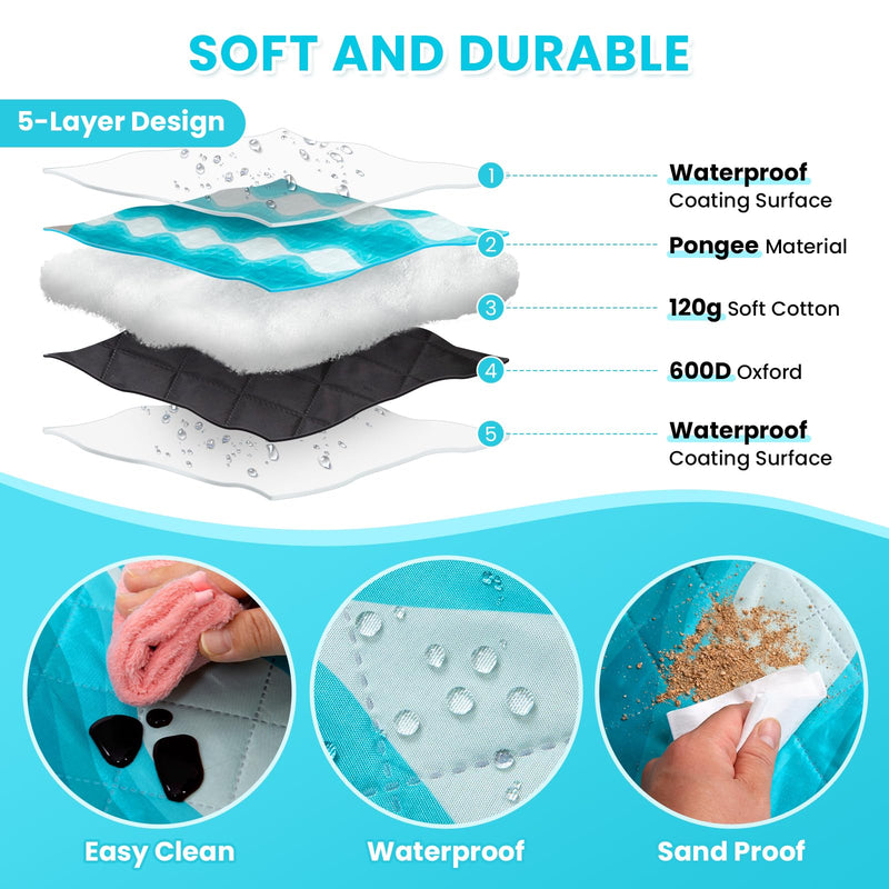 Load image into Gallery viewer, WEJOY Waterproof Picnic Blanket – Sandproof Beach Mat for 4 Adults Soft and Durable