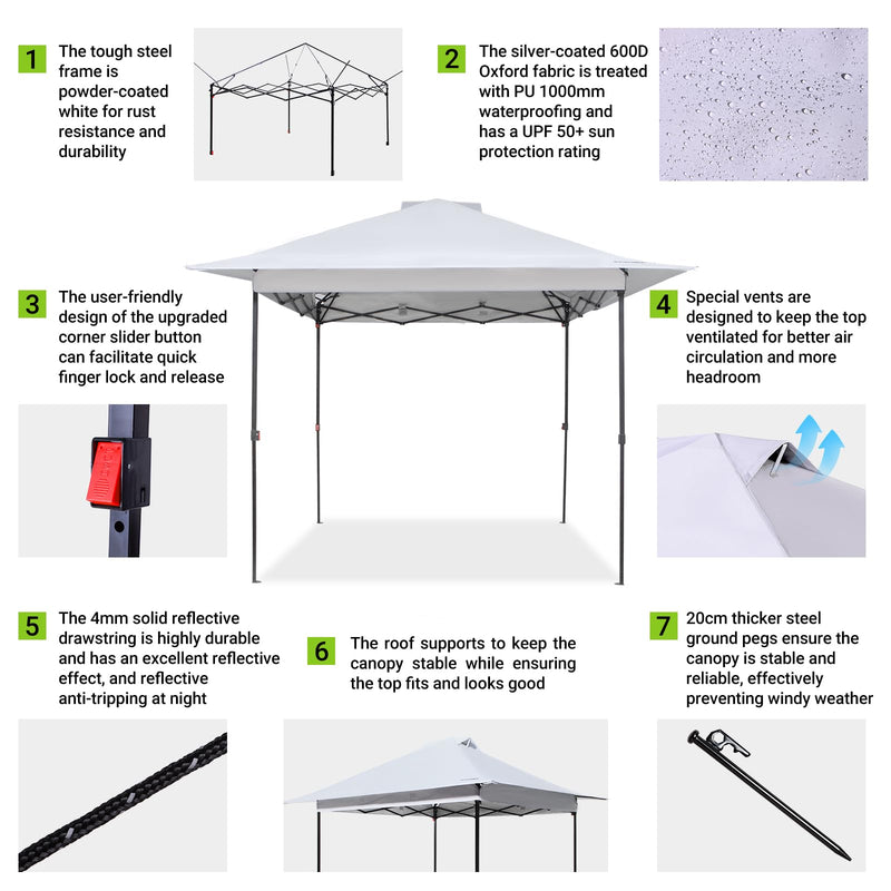 Load image into Gallery viewer, FUNDANGO 10x10ft Pop Up Outdoor Canopy Tent Sun Shelter Tent