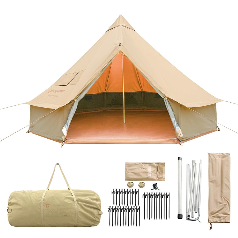 Load image into Gallery viewer, KingCamp KHAN 6-8 Person Camping Hot Tent – 4-Season Glamping Tent with Stove Jack