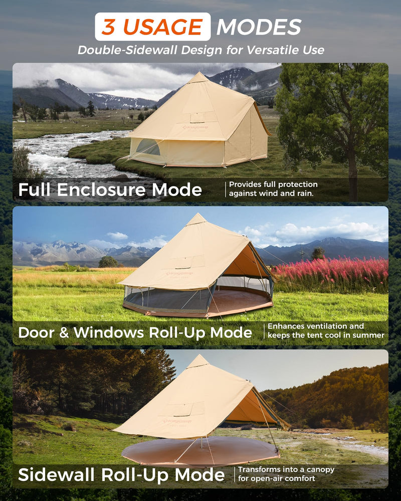 Load image into Gallery viewer, KingCamp KHAN 6-8 Person Camping Hot Tent – 4-Season Glamping Tent with Stove Jack