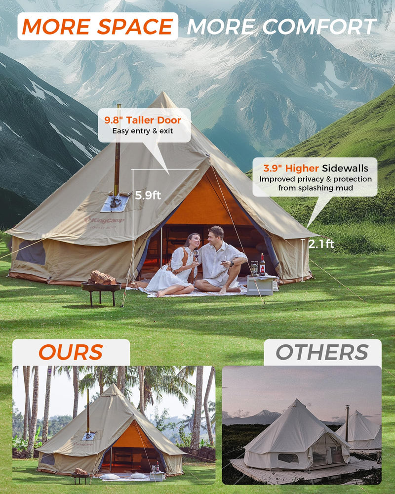 Load image into Gallery viewer, KingCamp KHAN 6-8 Person Camping Hot Tent – 4-Season Glamping Tent with Stove Jack