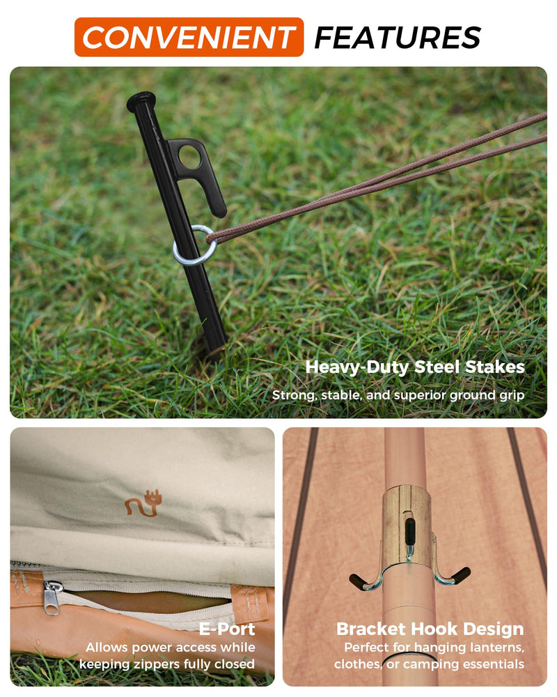 Cargue la imagen en el visor de la galería, KingCamp KHAN 500 Canvas Bell Tents Spacious Hot Tent