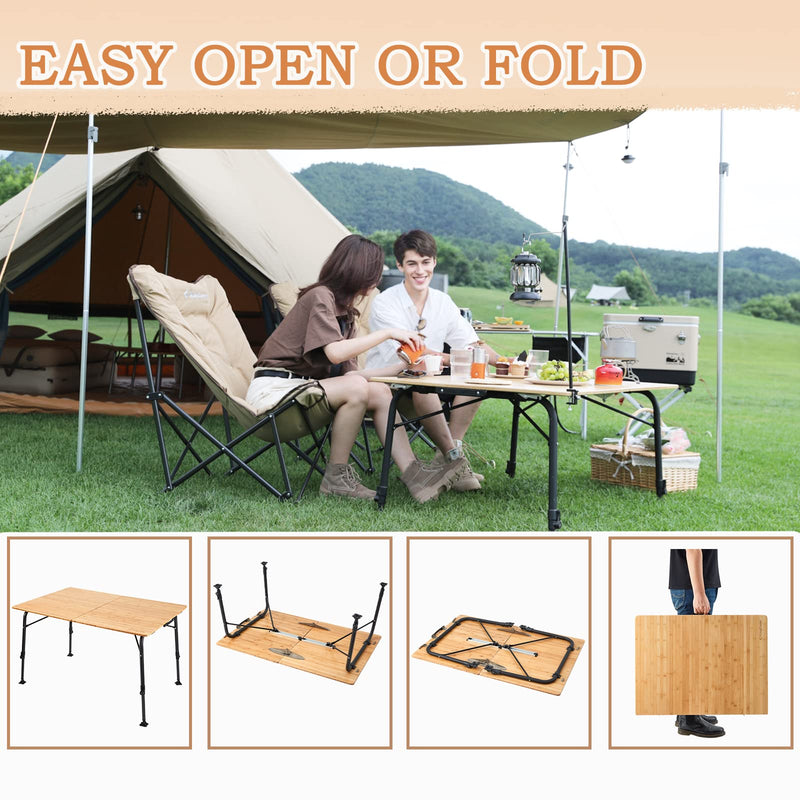 Load image into Gallery viewer, KingCamp BAMBOO 12080 Bamboo Table