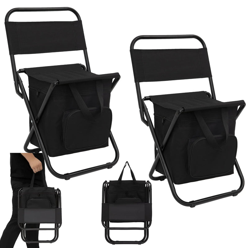 Load image into Gallery viewer, FUNDANGO 2 Pack Portable Foldable Camping Chair with Cooler Bag