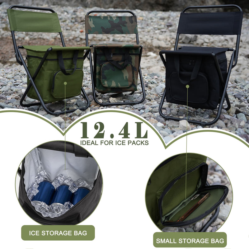 Load image into Gallery viewer, FUNDANGO 2 Pack Portable Foldable Camping Chair with Cooler Bag