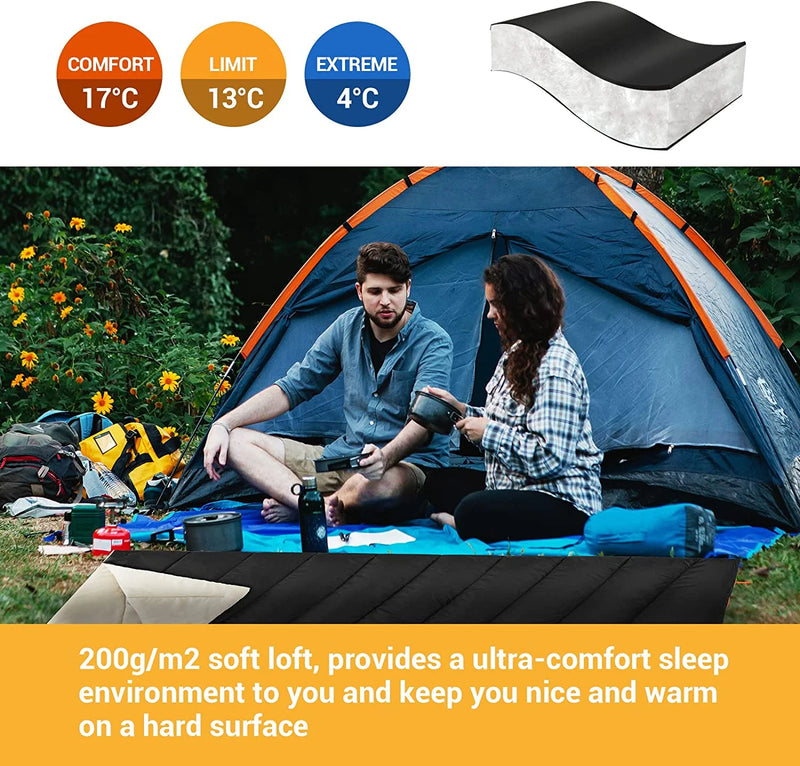 Load image into Gallery viewer, FUNDANGO COMFORT 200D Double Sleeping Bag with Hood