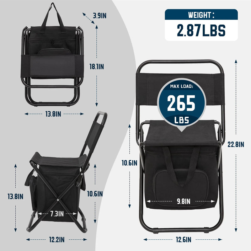 Load image into Gallery viewer, FUNDANGO 2 Pack Portable Foldable Camping Chair with Cooler Bag