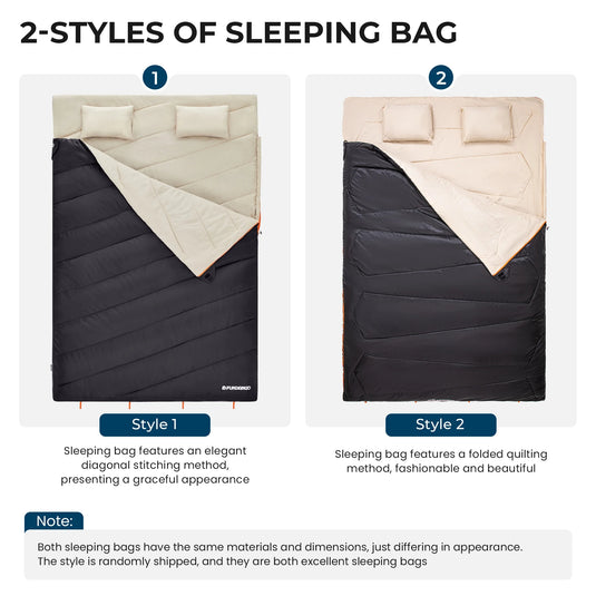 FUNDANGO COMFORT 200D Double Sleeping Bag with Hood