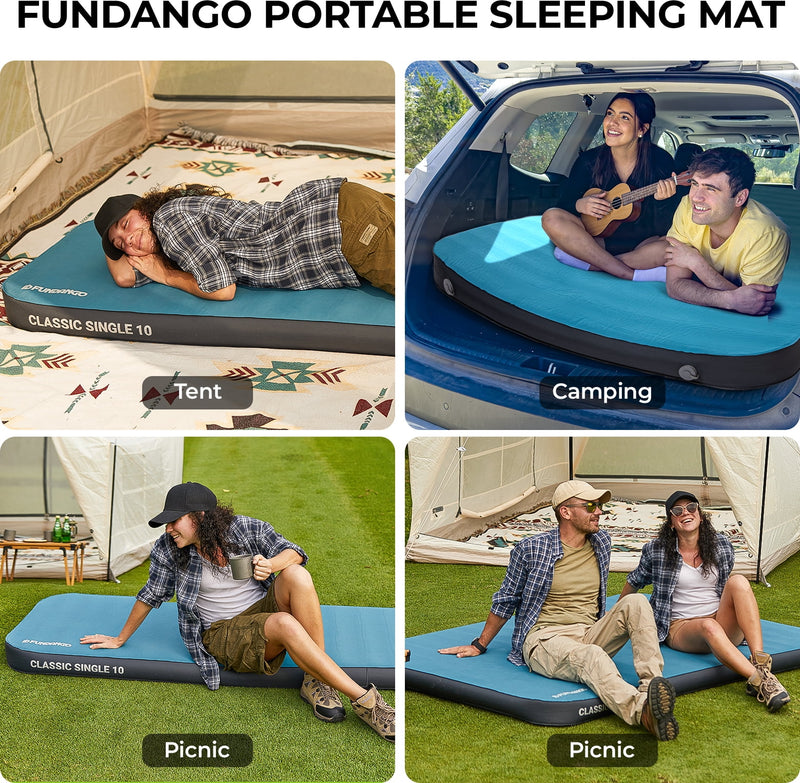 Load image into Gallery viewer, FUNDANGO Self Inflating Sleeping Pad Memory Foam Camping Mattress