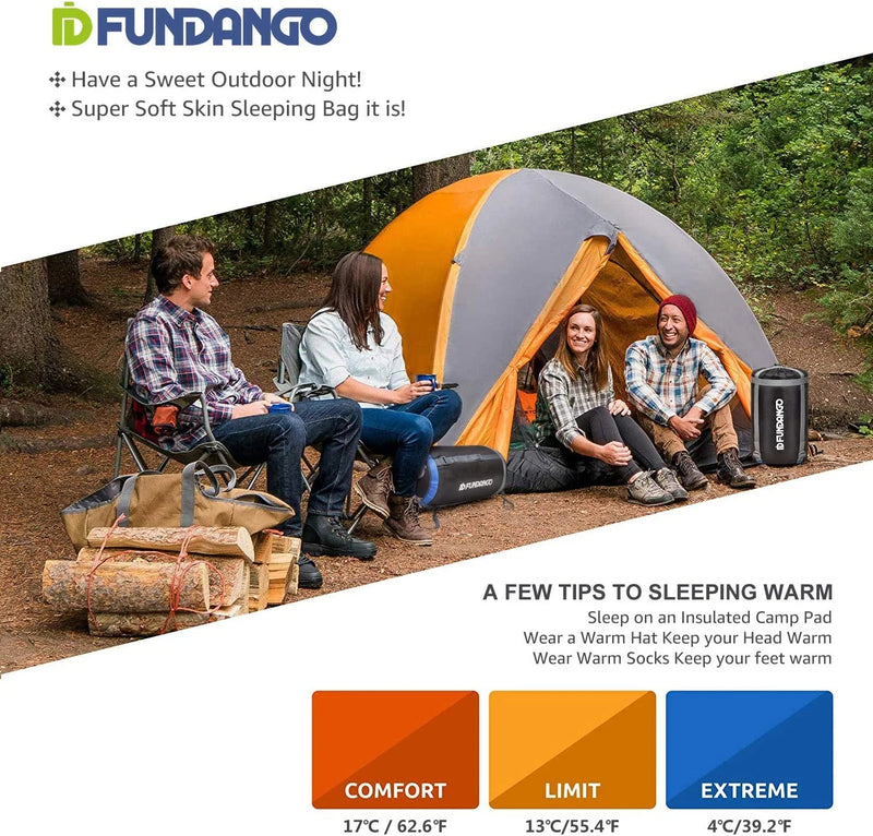 Load image into Gallery viewer, FUNDANGO COMFORT 200D Double Sleeping Bag with Hood
