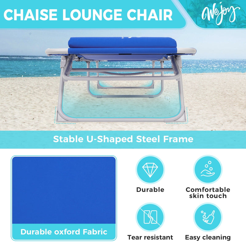 Load image into Gallery viewer, WEJOY Folding Adjustable Back Fabric Beach Lounger