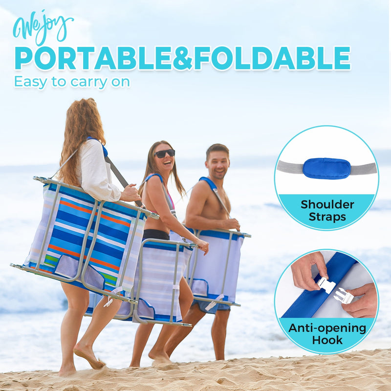 Load image into Gallery viewer, WEJOY Folding Adjustable Back Fabric Beach Lounger