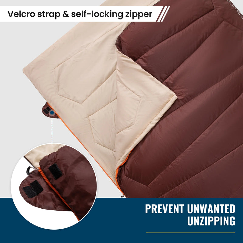 Load image into Gallery viewer, FUNDANGO COMFORT 200D Double Sleeping Bag with Hood