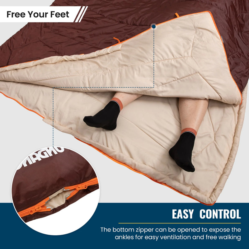 Load image into Gallery viewer, FUNDANGO COMFORT 200D Double Sleeping Bag with Hood