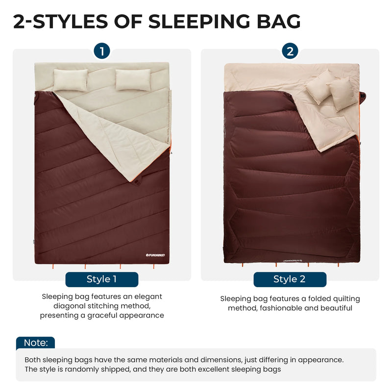 Load image into Gallery viewer, FUNDANGO COMFORT 200D Double Sleeping Bag with Hood