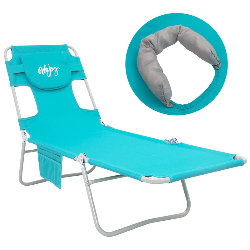 Load image into Gallery viewer, WEJOY Folding Adjustable Back Fabric Beach Lounger