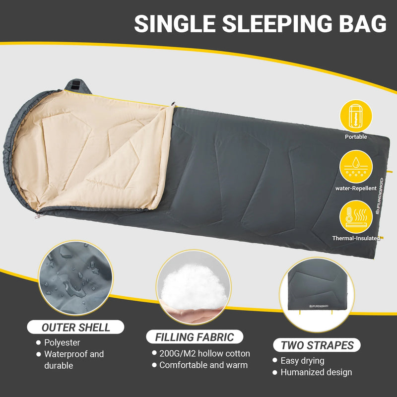 Load image into Gallery viewer, FUNDANGO WARM 200 Sleeping Bag-Envelope With Hood