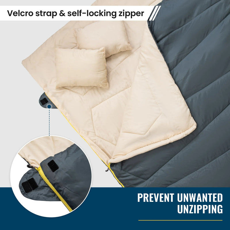 Load image into Gallery viewer, FUNDANGO COMFORT 200D Double Sleeping Bag with Hood