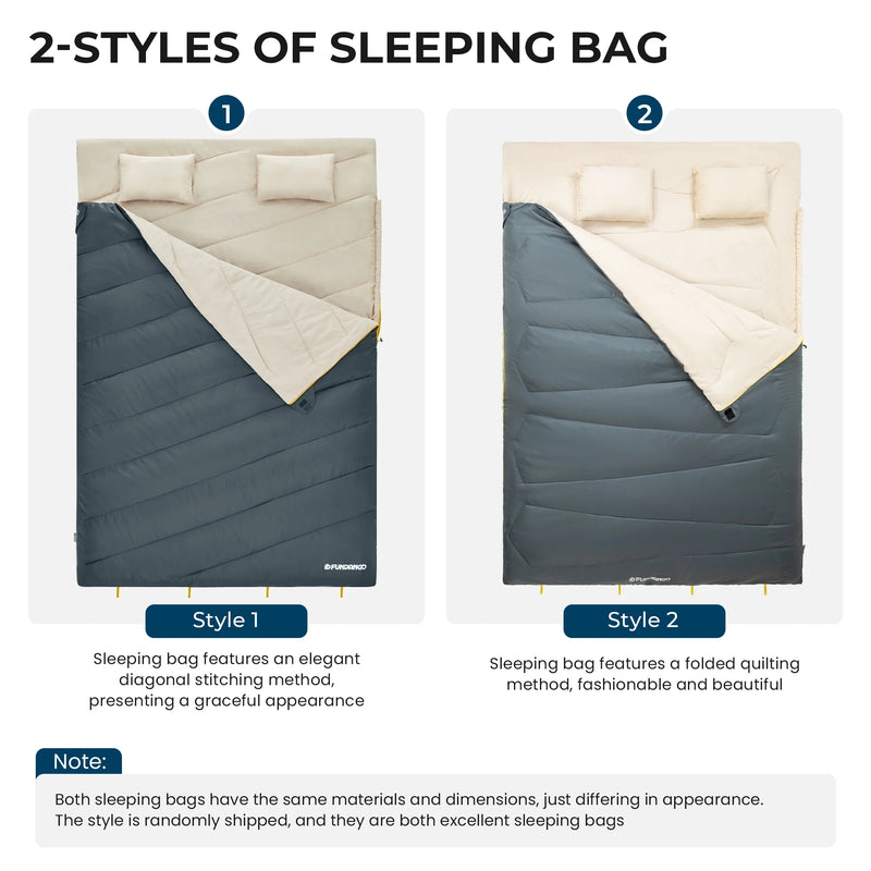 Load image into Gallery viewer, FUNDANGO COMFORT 200D Double Sleeping Bag with Hood