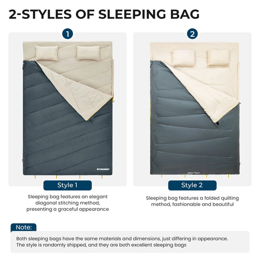 FUNDANGO COMFORT 200D Double Sleeping Bag with Hood