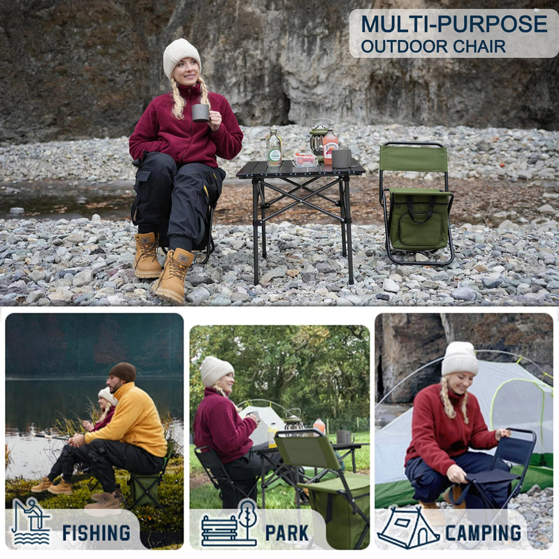 Load image into Gallery viewer, FUNDANGO 2 Pack Portable Foldable Camping Chair with Cooler Bag