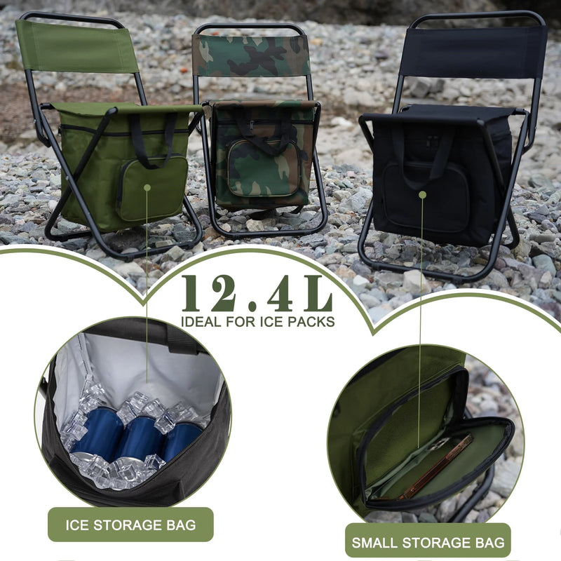 Load image into Gallery viewer, FUNDANGO 2 Pack Portable Foldable Camping Chair with Cooler Bag