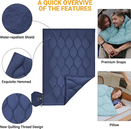 EEZEE Travel Blanket Lightweight Compact Outdoor Blanket