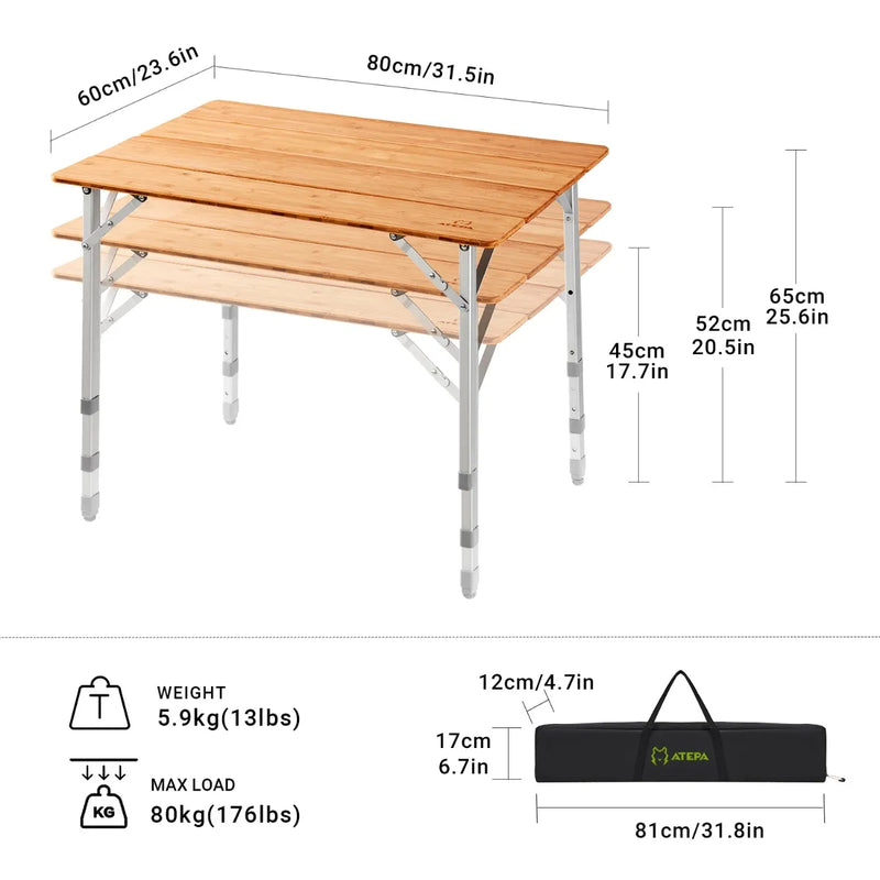 Load image into Gallery viewer, ATEPA Bamboo Table 8060 Coffee Table Picnic Table