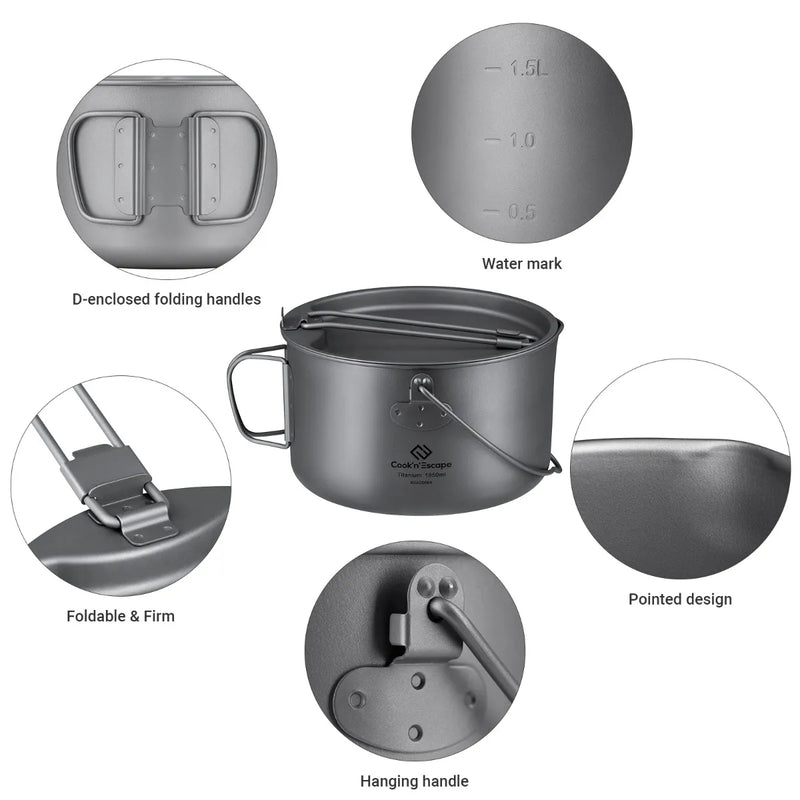 Load image into Gallery viewer, Cook'n'Escape Mountain Top Pot Titanium Pot