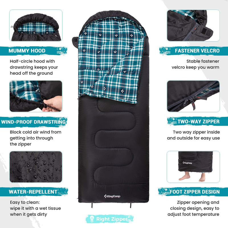 Load image into Gallery viewer, KingCamp CLOUDY 400 Sleeping Bag-Envelope With Hood