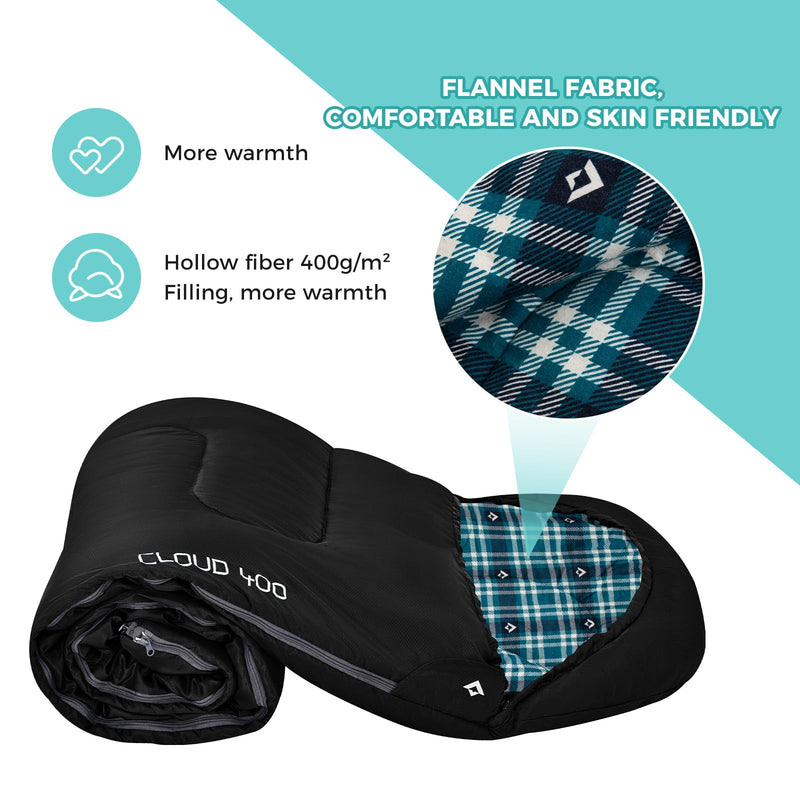 Load image into Gallery viewer, KingCamp CLOUDY 400 Sleeping Bag-Envelope With Hood