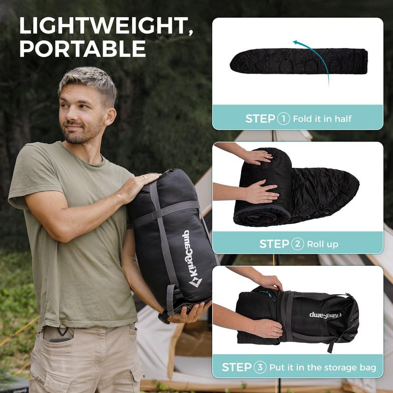 Load image into Gallery viewer, KingCamp CLOUDY 400 Sleeping Bag-Envelope With Hood