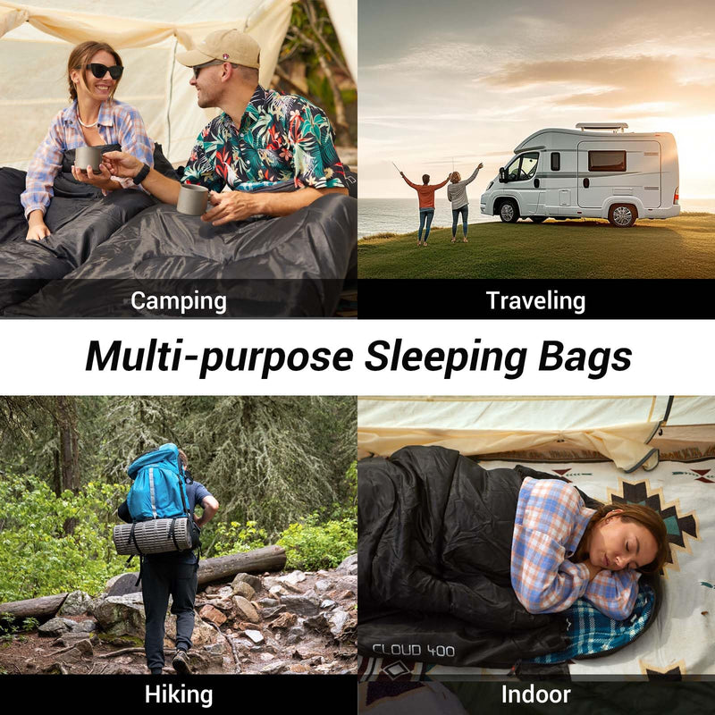 Load image into Gallery viewer, KingCamp CLOUDY 400 Sleeping Bag-Envelope With Hood