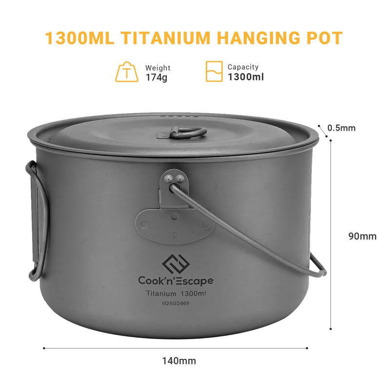 Load image into Gallery viewer, Cook'n'Escape 1300ml Titanium Hanging Pot