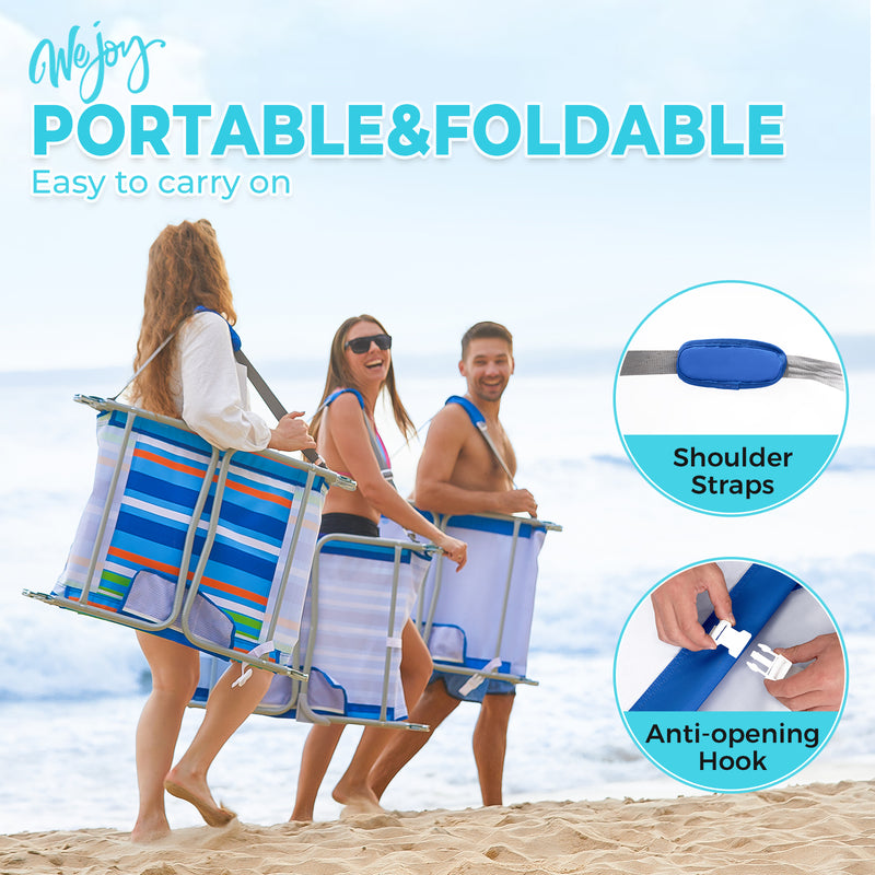 Load image into Gallery viewer, WEJOY Folding Adjustable Back Fabric Beach Lounger