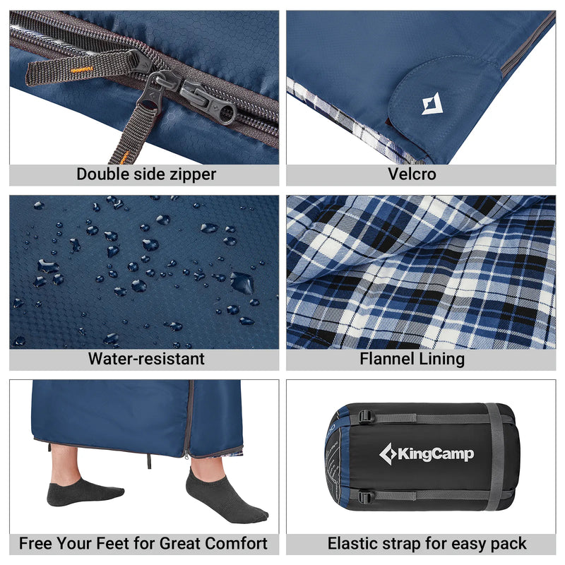 Load image into Gallery viewer, KingCamp SNOWFLAKE 400 Sleeping Bag-Envelope