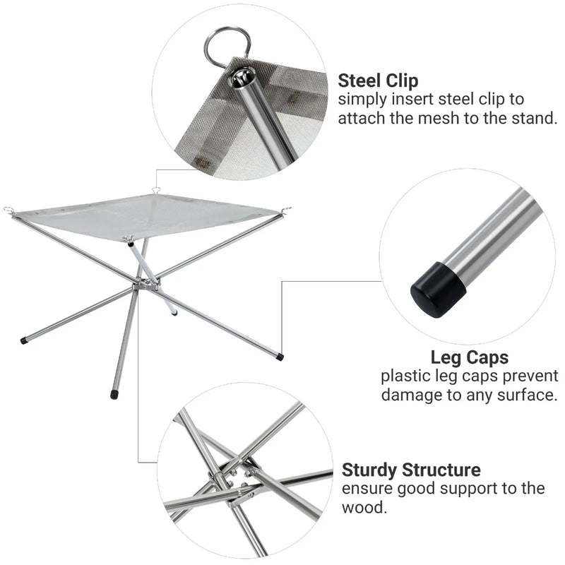 Load image into Gallery viewer, KingCamp Fire Stand Stainless Steel Bonfire Rack