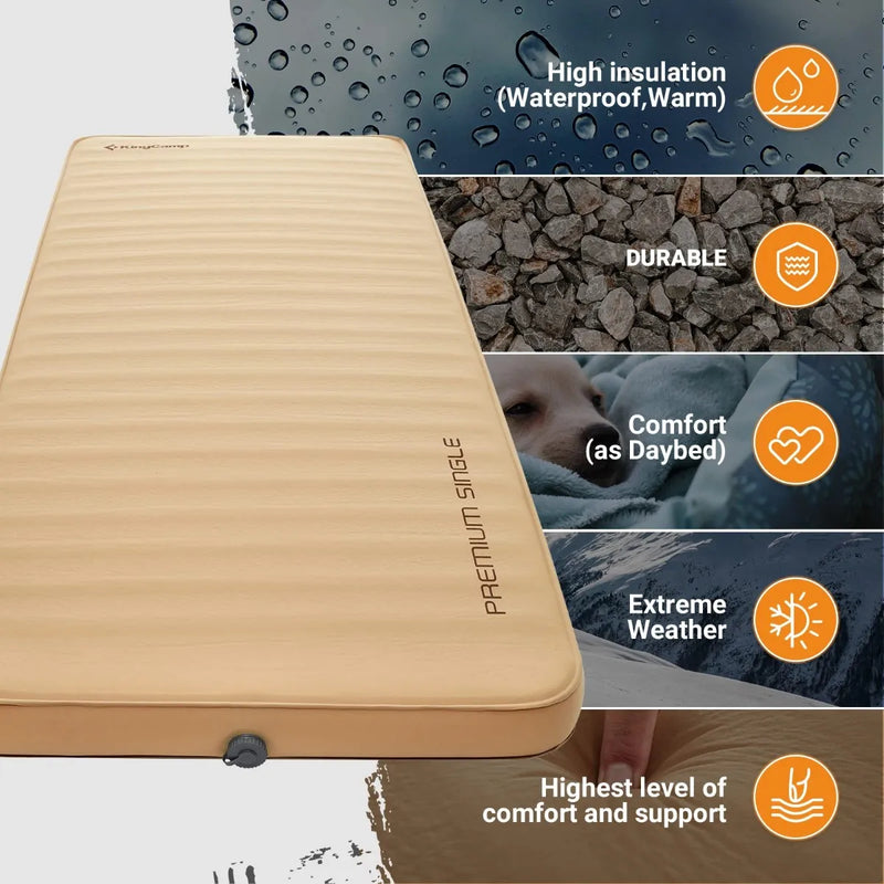 Cargue la imagen en el visor de la galería, KingCamp PREMIUM SINGLE Self Inflating Sleeping Pad