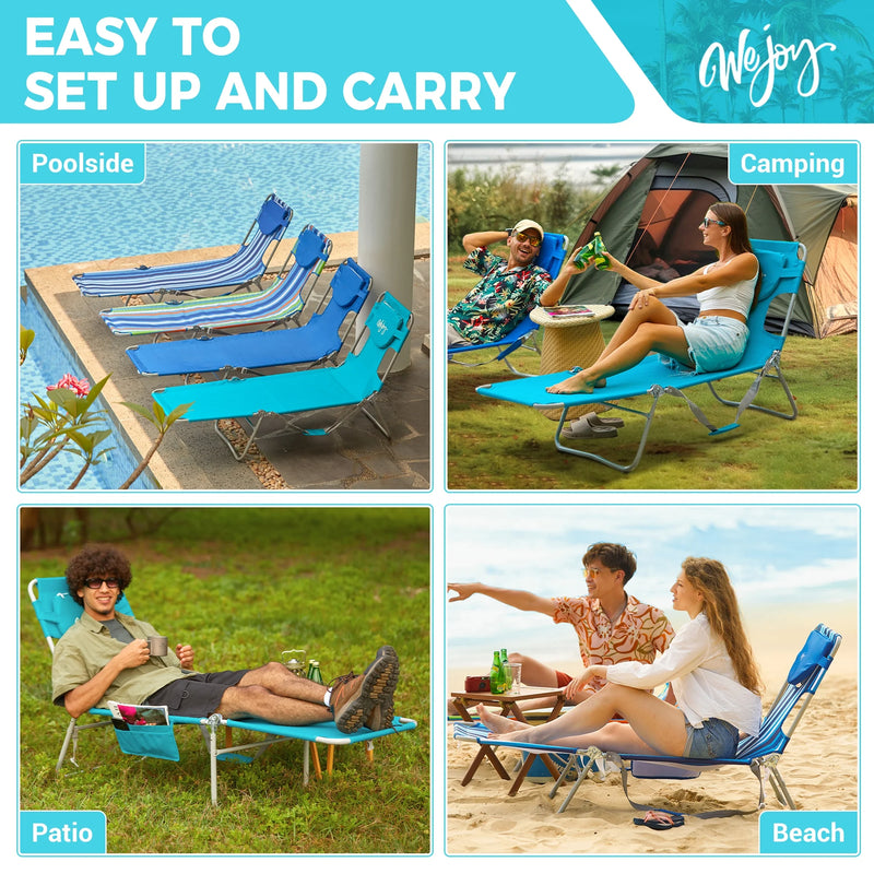 Load image into Gallery viewer, WEJOY Premium 5-Position Adjustable Chaise Lounge Tanning SunBathing Lounge Chair