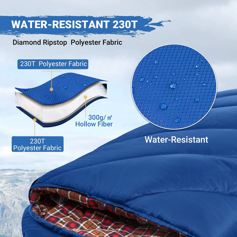 Load image into Gallery viewer, KingCamp FREESPACE 300S Kids Sleeping Bag-Envelope With Hood