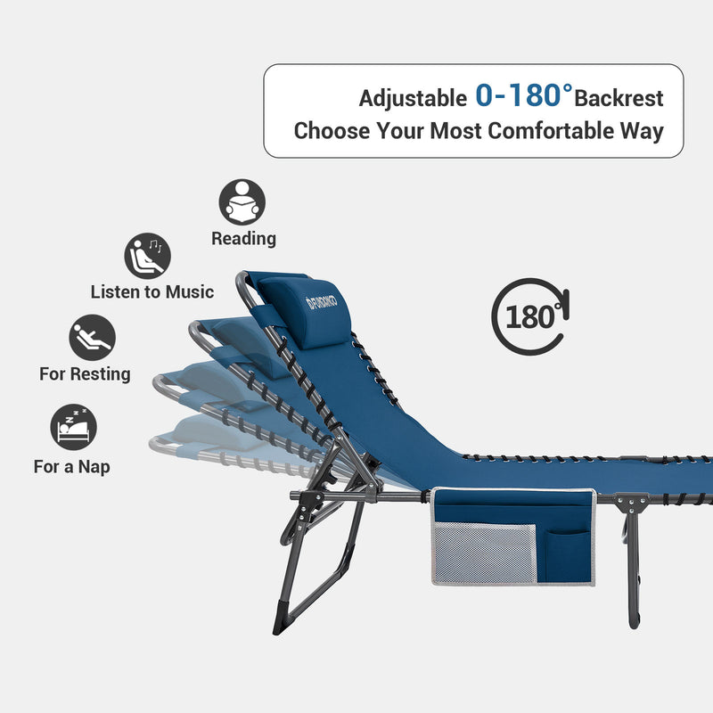Load image into Gallery viewer, FUNDANGO 3-Folding Steel Cot Lounge Chair