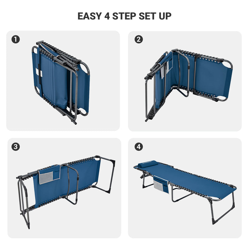 Load image into Gallery viewer, FUNDANGO 3-Folding Steel Cot Lounge Chair