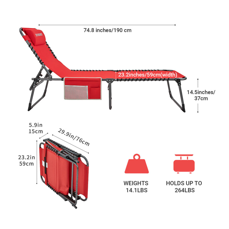 Load image into Gallery viewer, FUNDANGO 3-Folding Steel Cot Lounge Chair