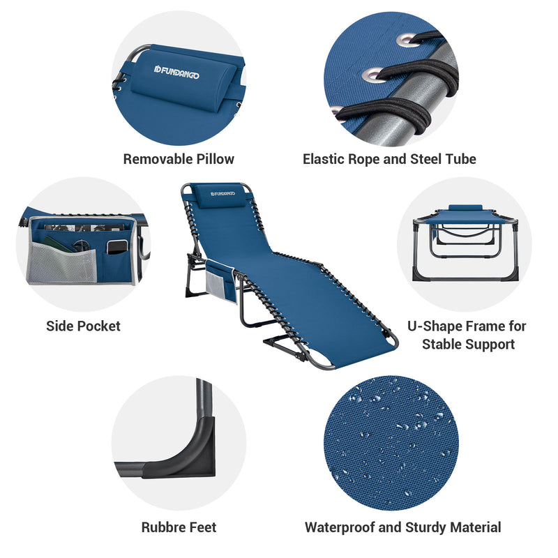 Load image into Gallery viewer, FUNDANGO 3-Folding Steel Cot Lounge Chair