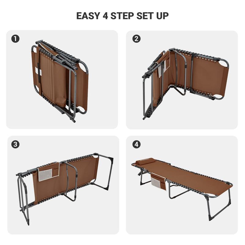 Load image into Gallery viewer, FUNDANGO 3-Folding Steel Cot Lounge Chair