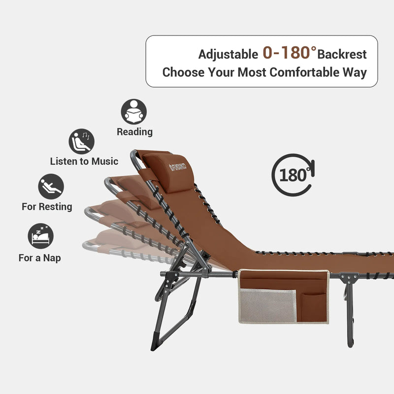 Load image into Gallery viewer, FUNDANGO 3-Folding Steel Cot Lounge Chair
