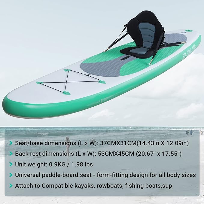 Load image into Gallery viewer, Jiubenju Inflatable Stand Up Paddle Board with Seat, Supports 308 lbs Green 10&#39;6 SUP
