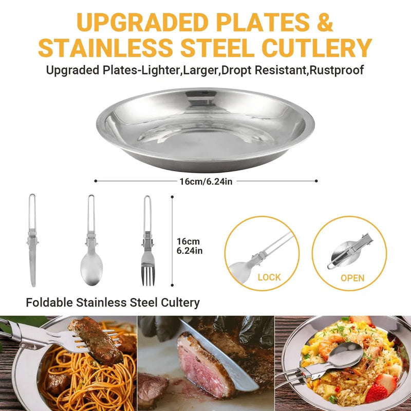 Load image into Gallery viewer, BULIN Camping Cookware C8N Lightweight Backpacking Cooking Set