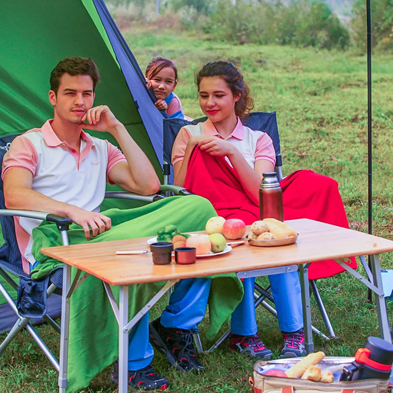 Cargue la imagen en el visor de la galería, KingCamp 2-Folded Bamboo Table For 4 People