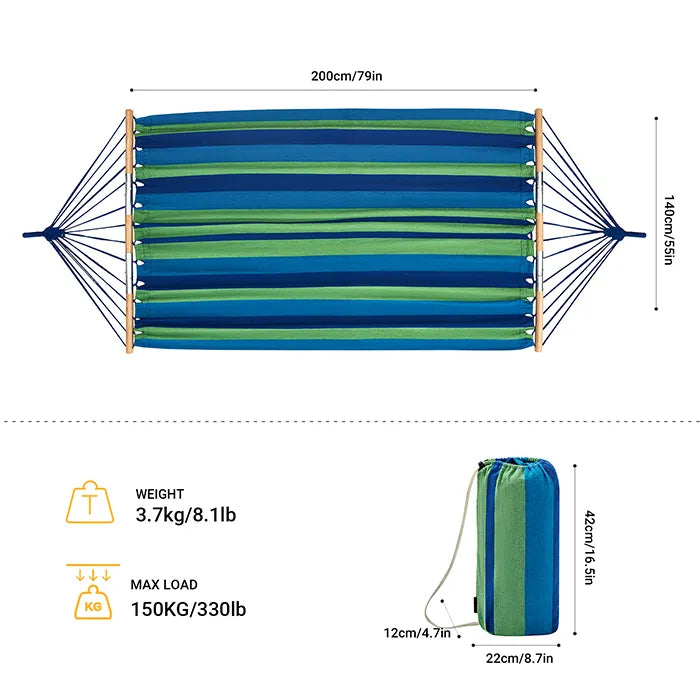 Cargue la imagen en el visor de la galería, Hamaca plegable KingCamp portátil con palo de madera
